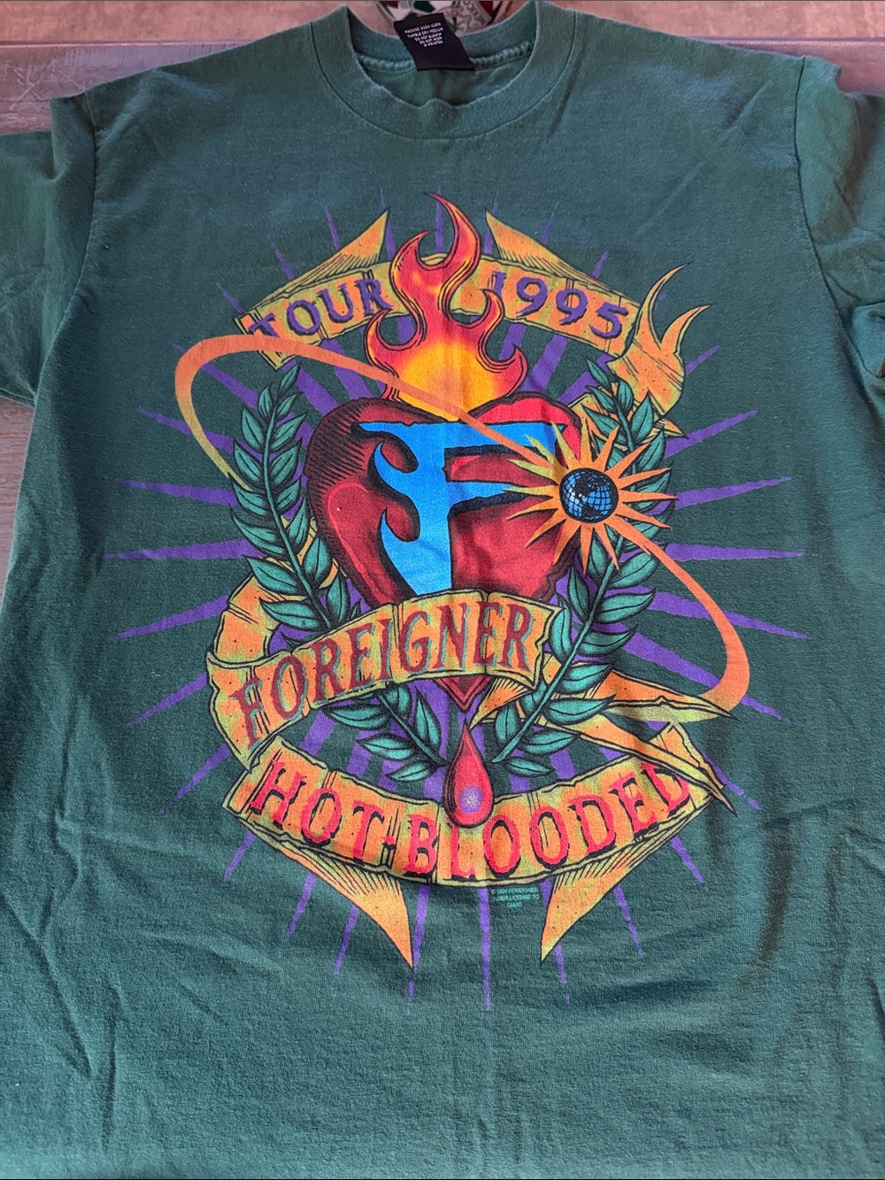 Foreigner 'Hot Blooded' 1995 Tour Graphic Tee - Green